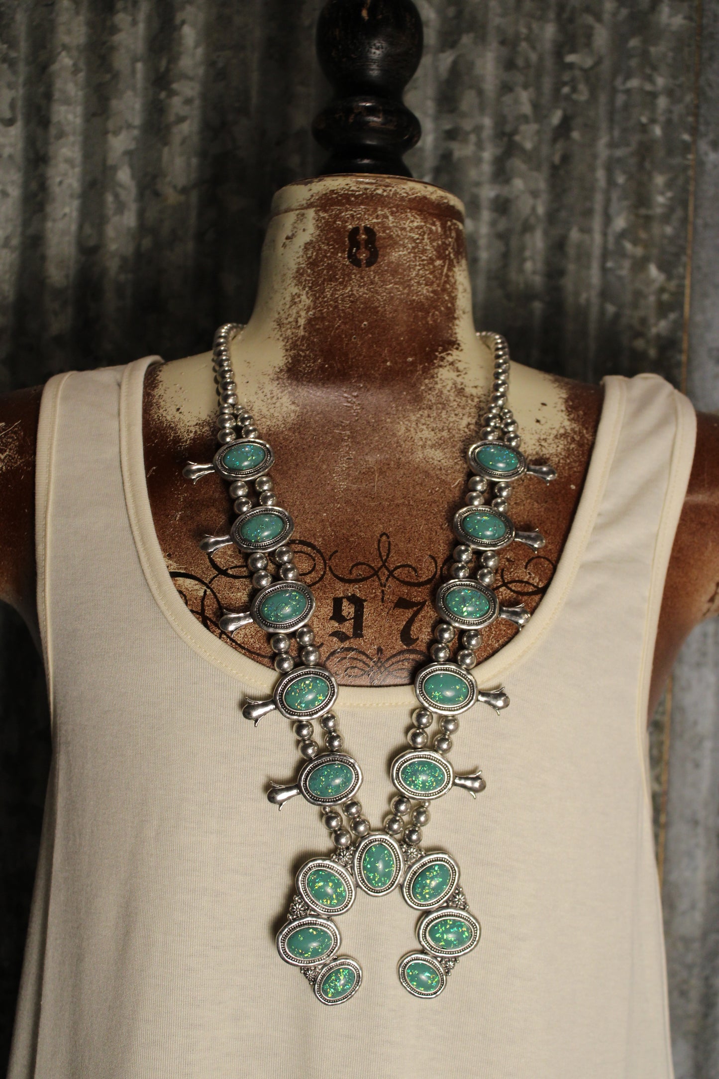 Squash Blossom Glitter Necklace