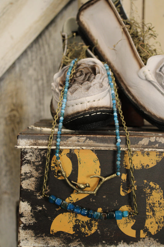 Braelyn Blue Fire Agate Necklace