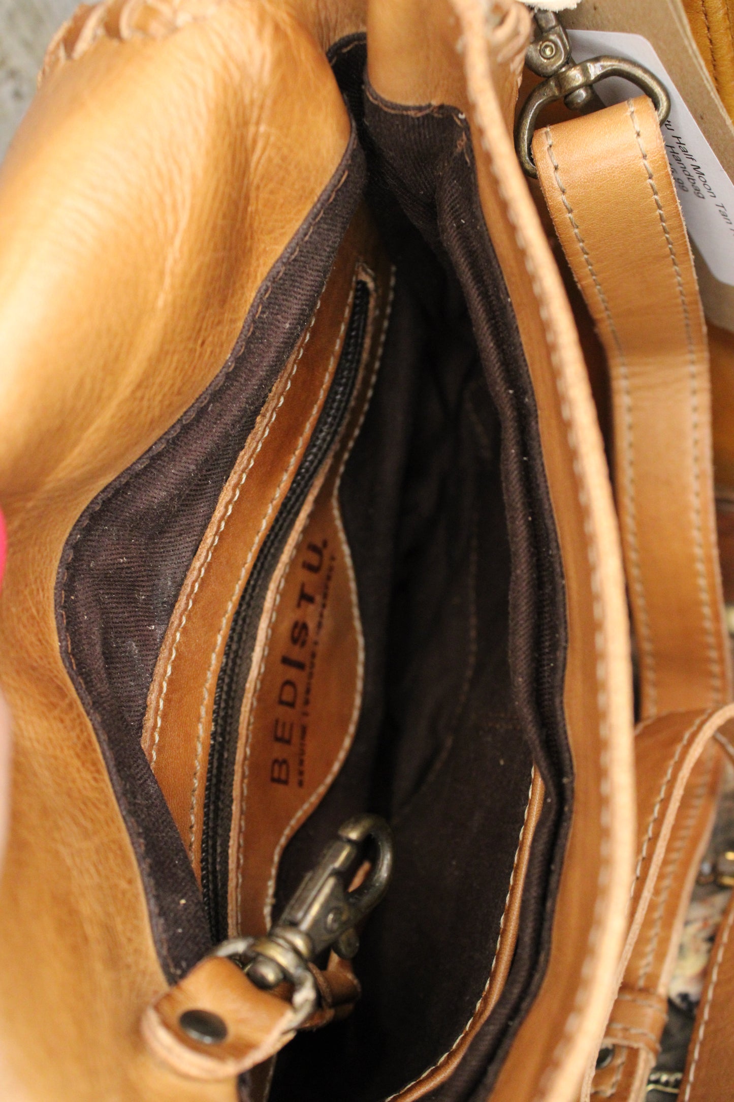 Bed|Stu Half Moon Tan Rustic Handbag