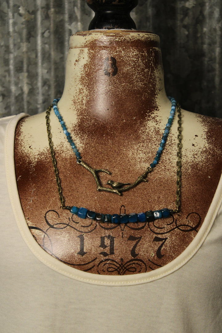 Braelyn Blue Fire Agate Necklace