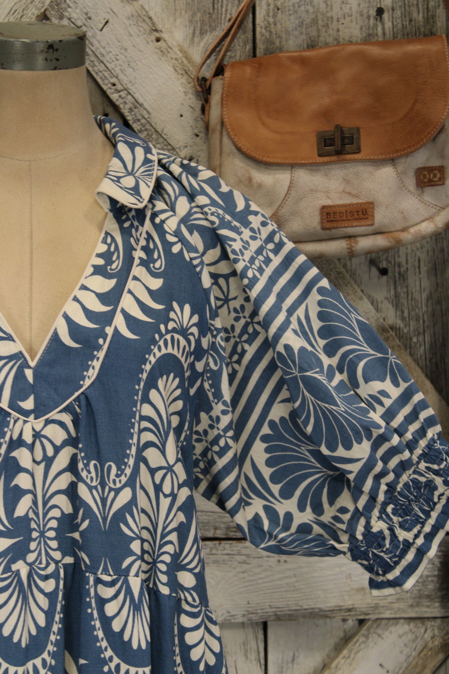 Artisan Ink Mosaic Blue Maxi Dress