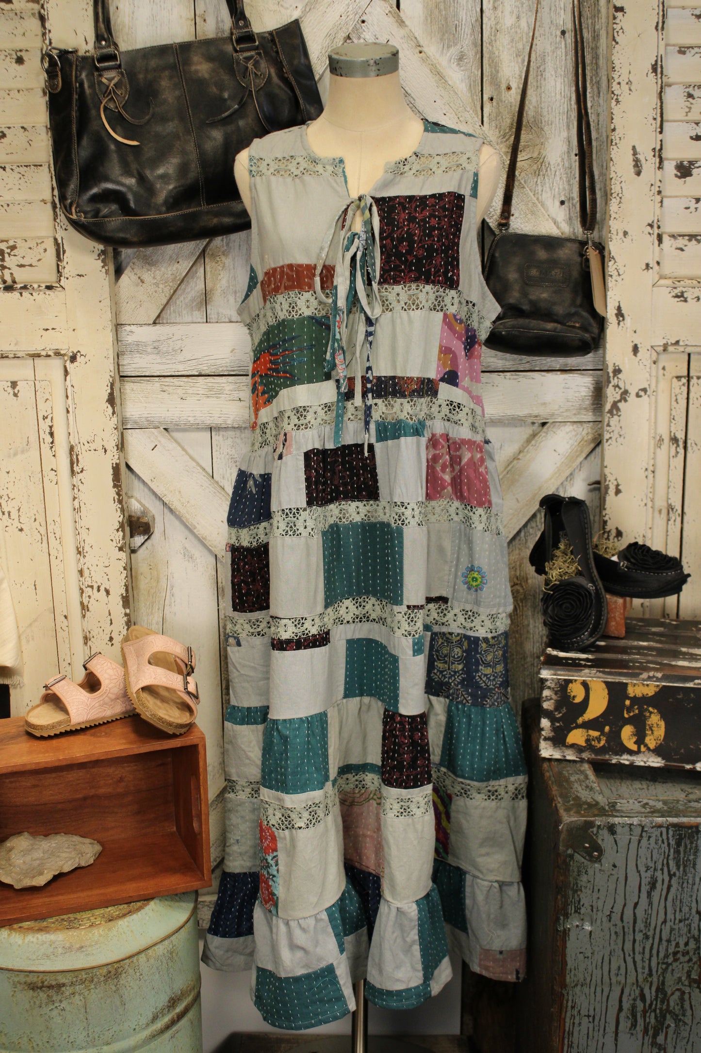 Summer Kaleidoscope Cotton Maxi Dress