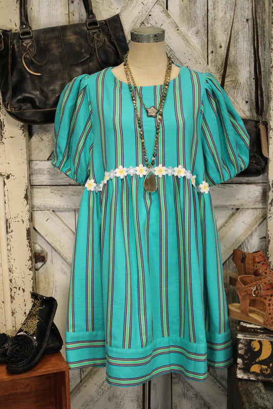 Blooms And Stripes Dress