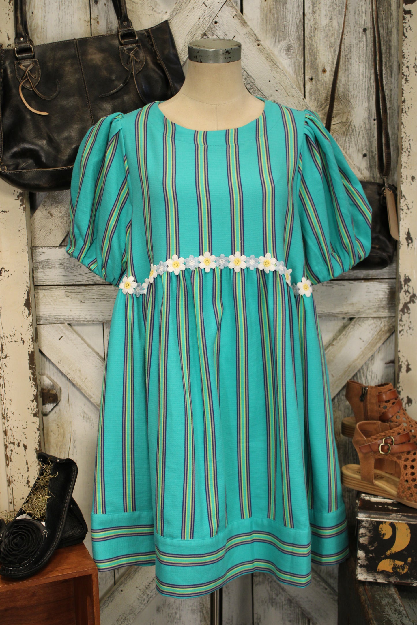 Blooms And Stripes Dress