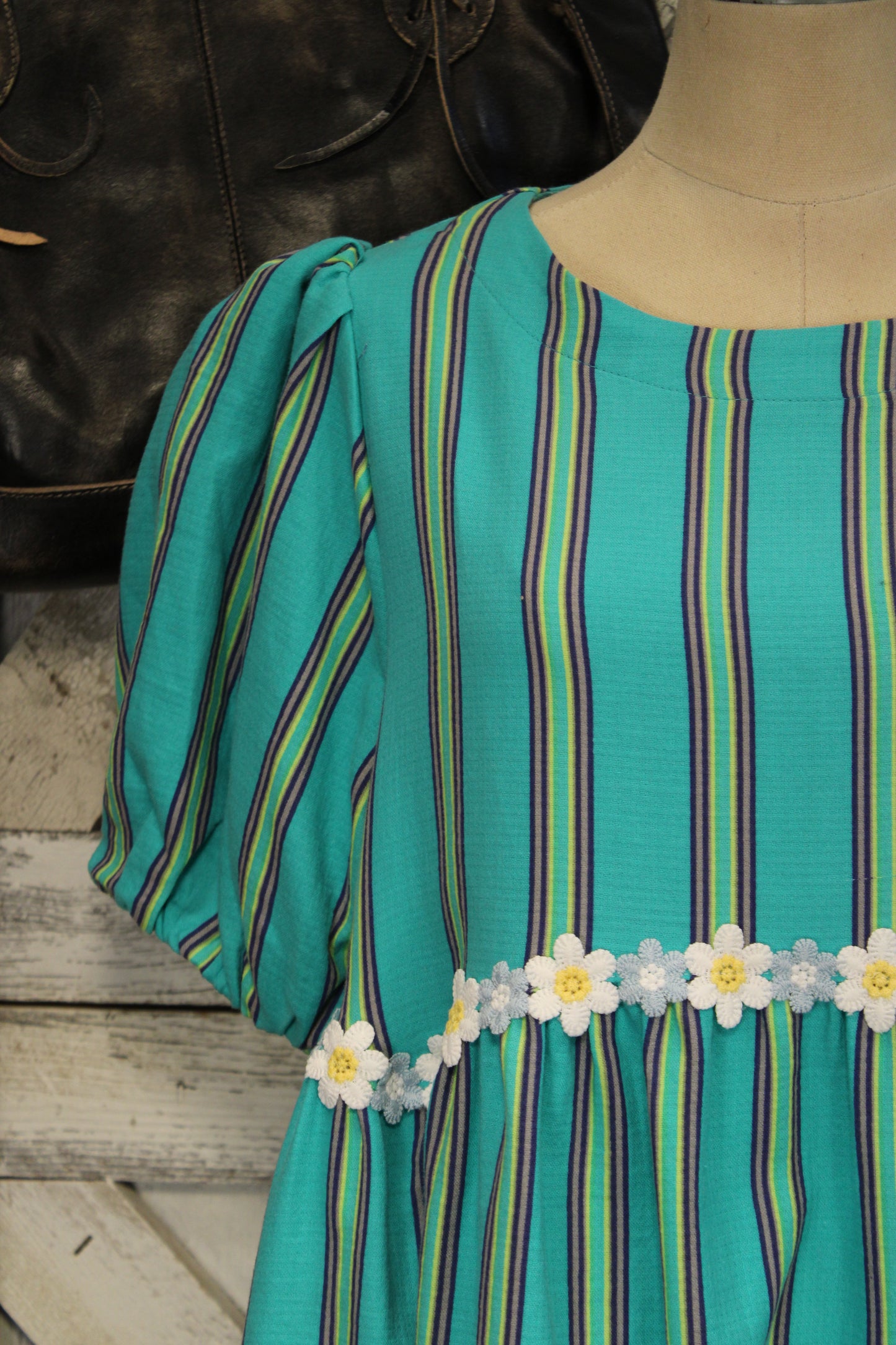 Blooms And Stripes Dress