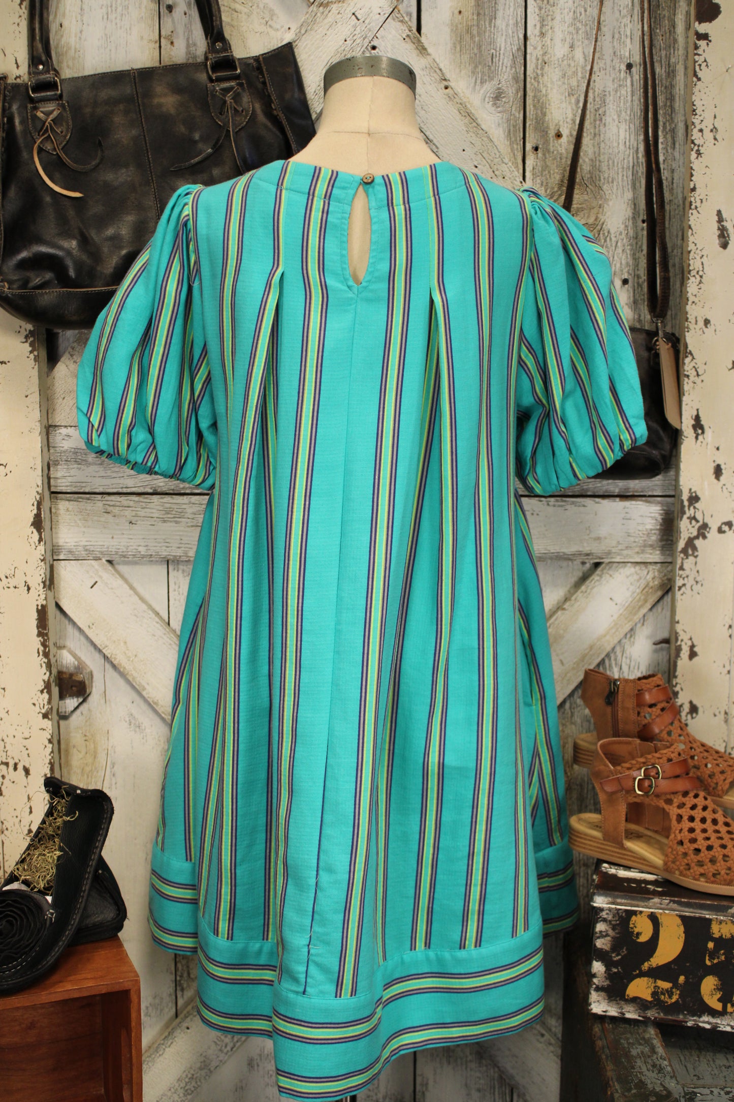 Blooms And Stripes Dress