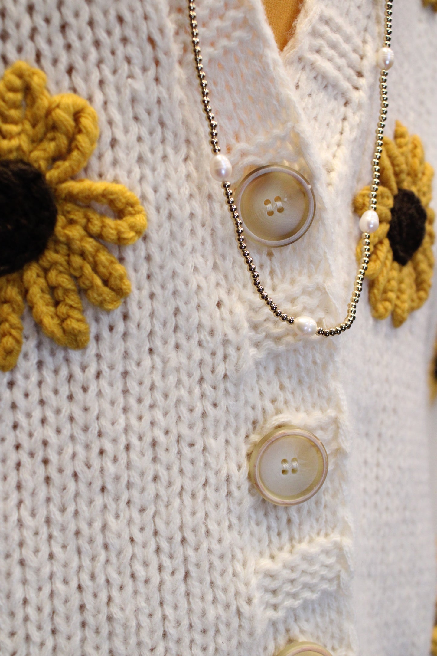 Cream Sunflower Cardigan