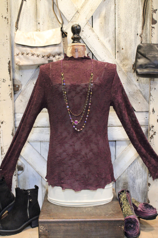 Plum Kiss Mesh Top