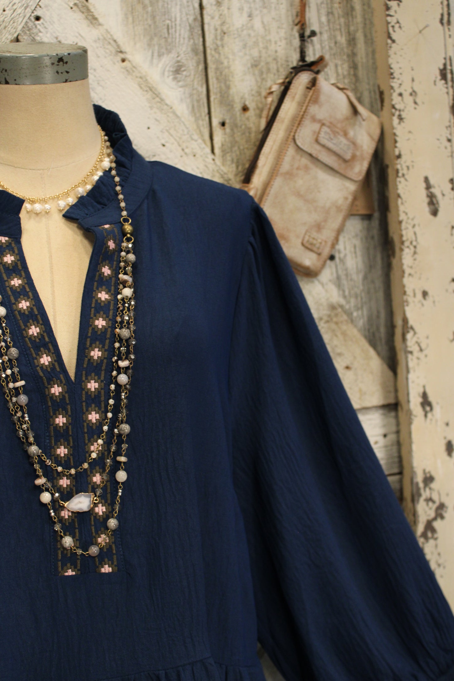 Petal Lane Indigo Tiered Dress