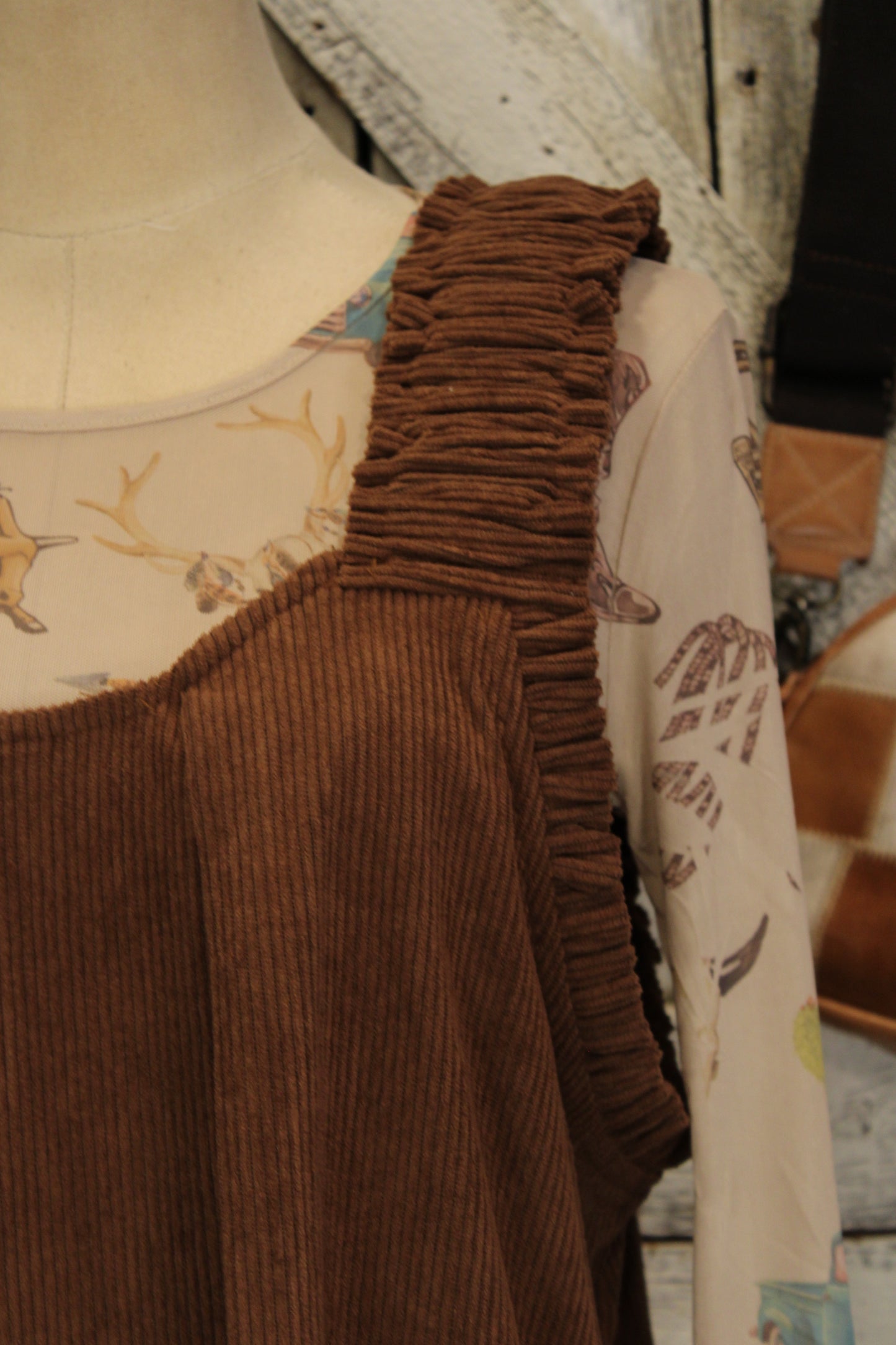 Caramel Trails Corduroy Dress