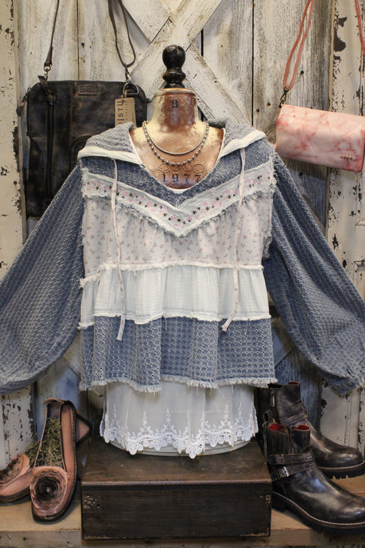 Sweet in Denim and Floral Sweatshirt