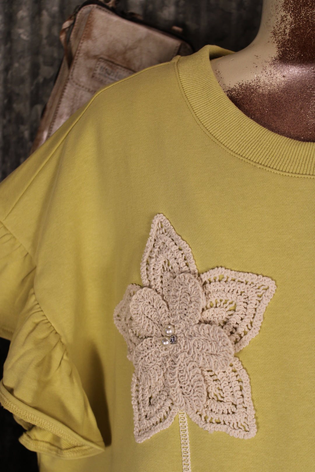 Sunlit Olive Bloom Top
