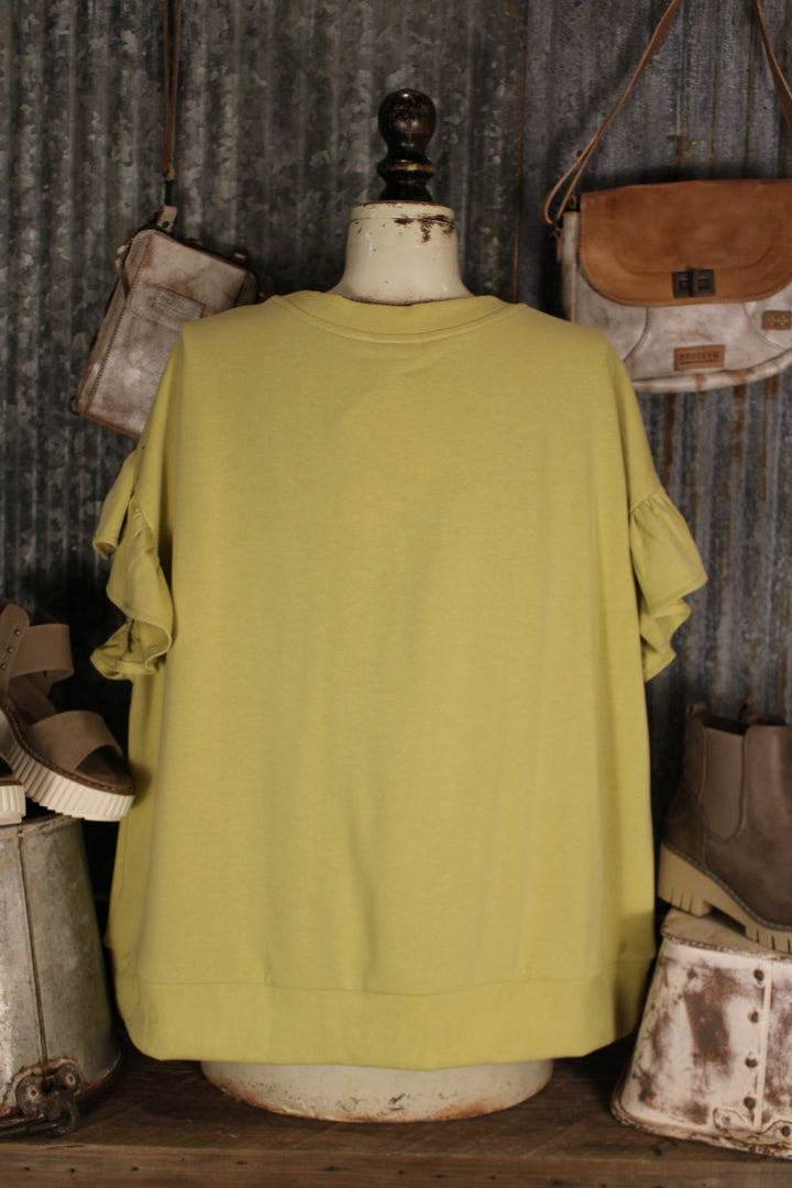 Sunlit Olive Bloom Top