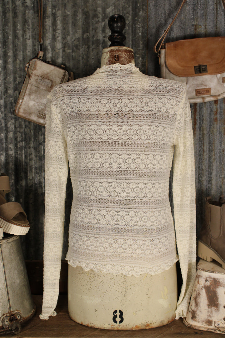 Soft Aura Cream Mesh Top