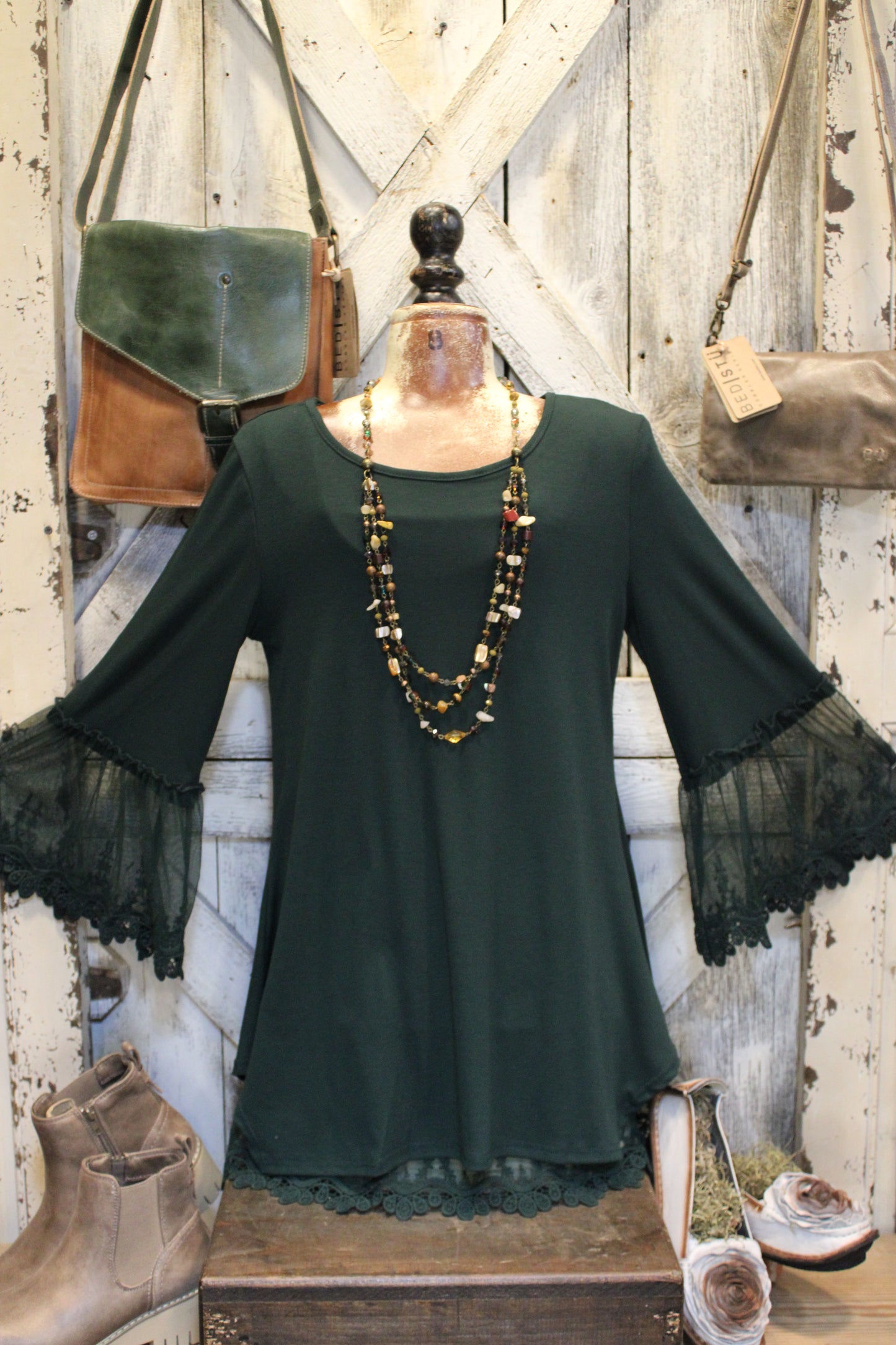 Broom Tail Hunter Green Blouse