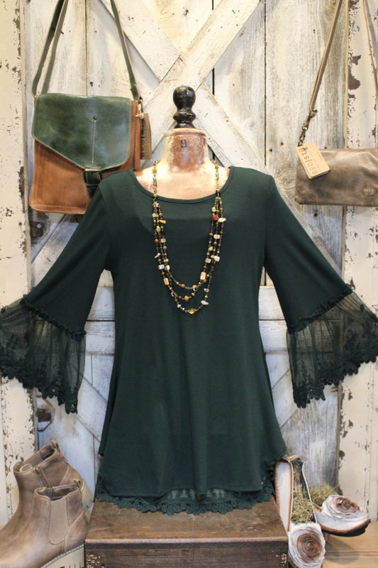 Broom Tail Hunter Green Blouse
