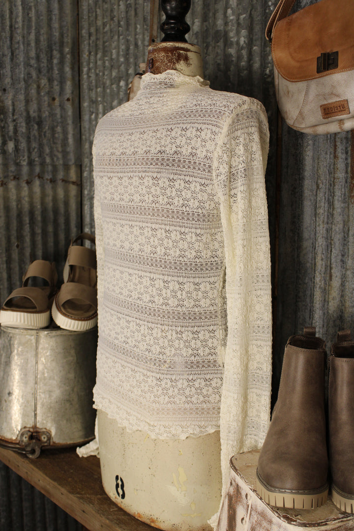 Soft Aura Cream Mesh Top