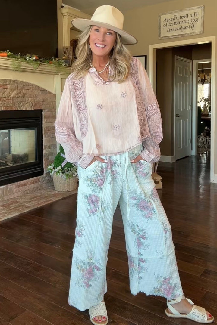 Flower Market Mint Waffle Pants