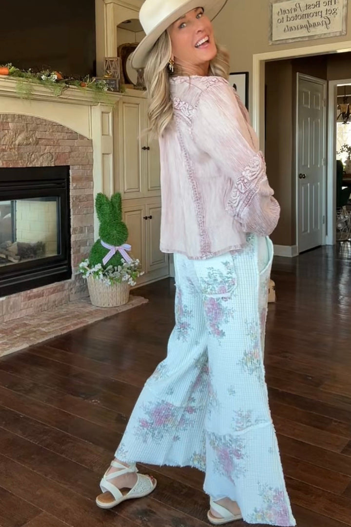 Flower Market Mint Waffle Pants