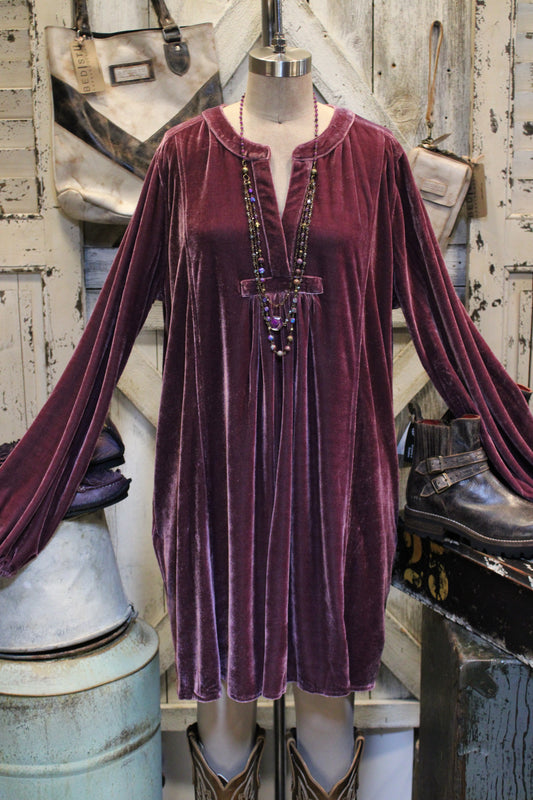 Dusty Lilac Velvet Tunic Dress