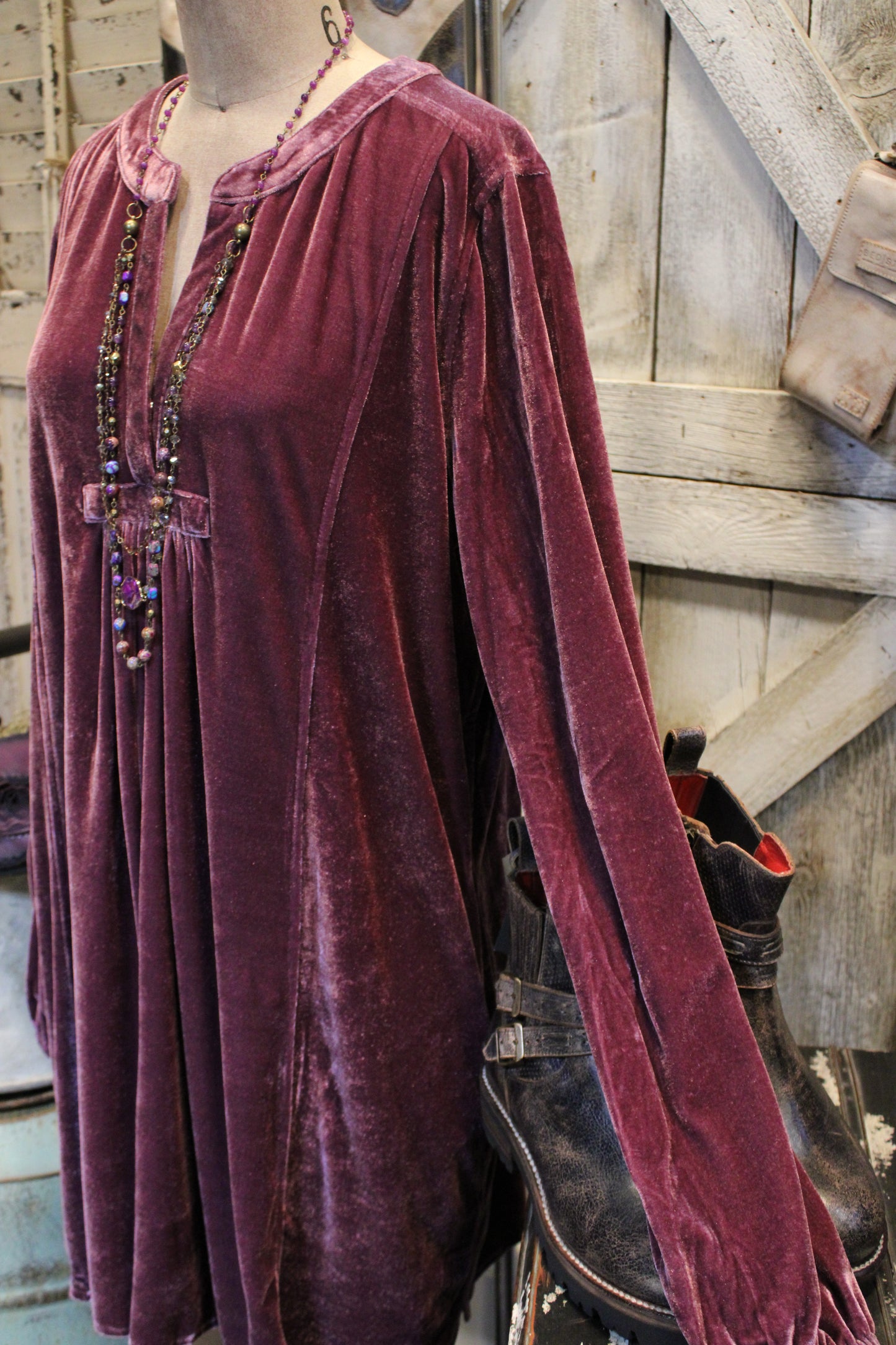 Dusty Lilac Velvet Tunic Dress