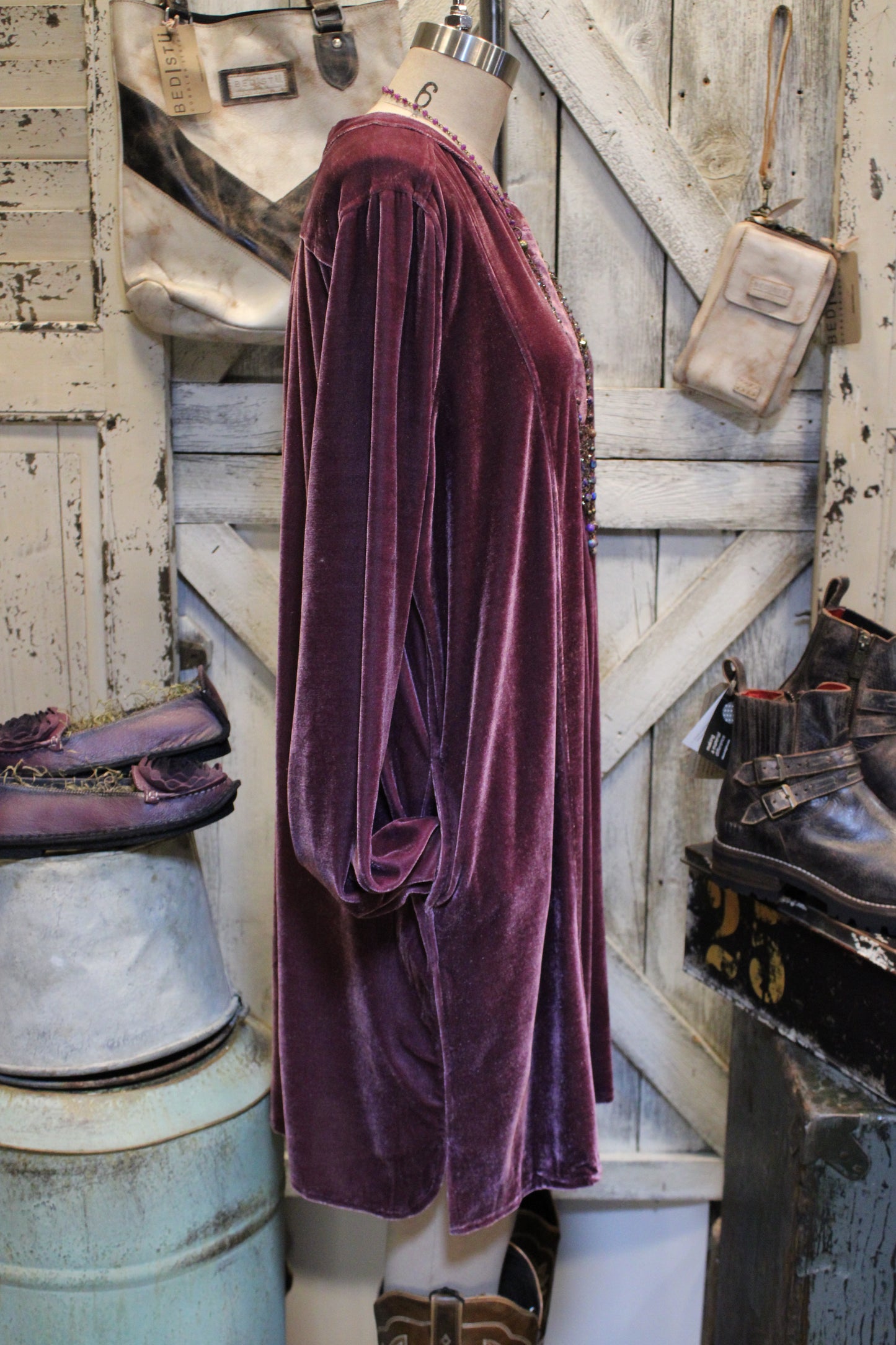 Dusty Lilac Velvet Tunic Dress