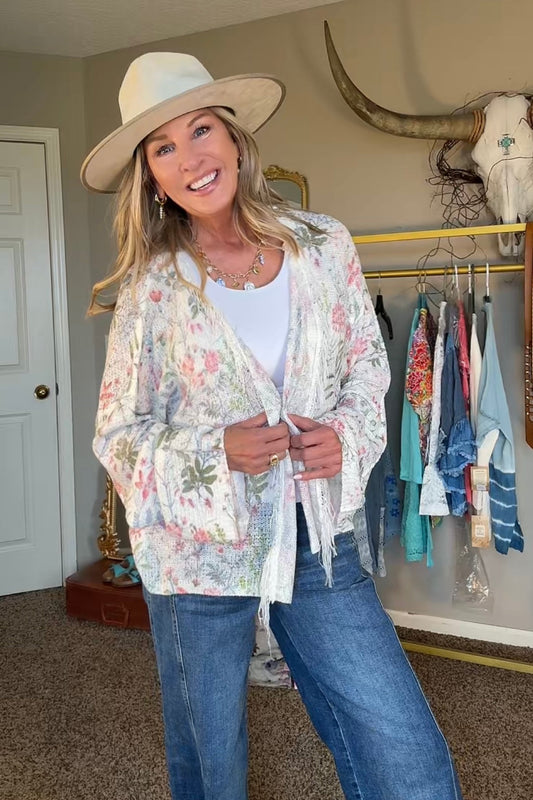 Whispering Meadow Fringe Cardigan
