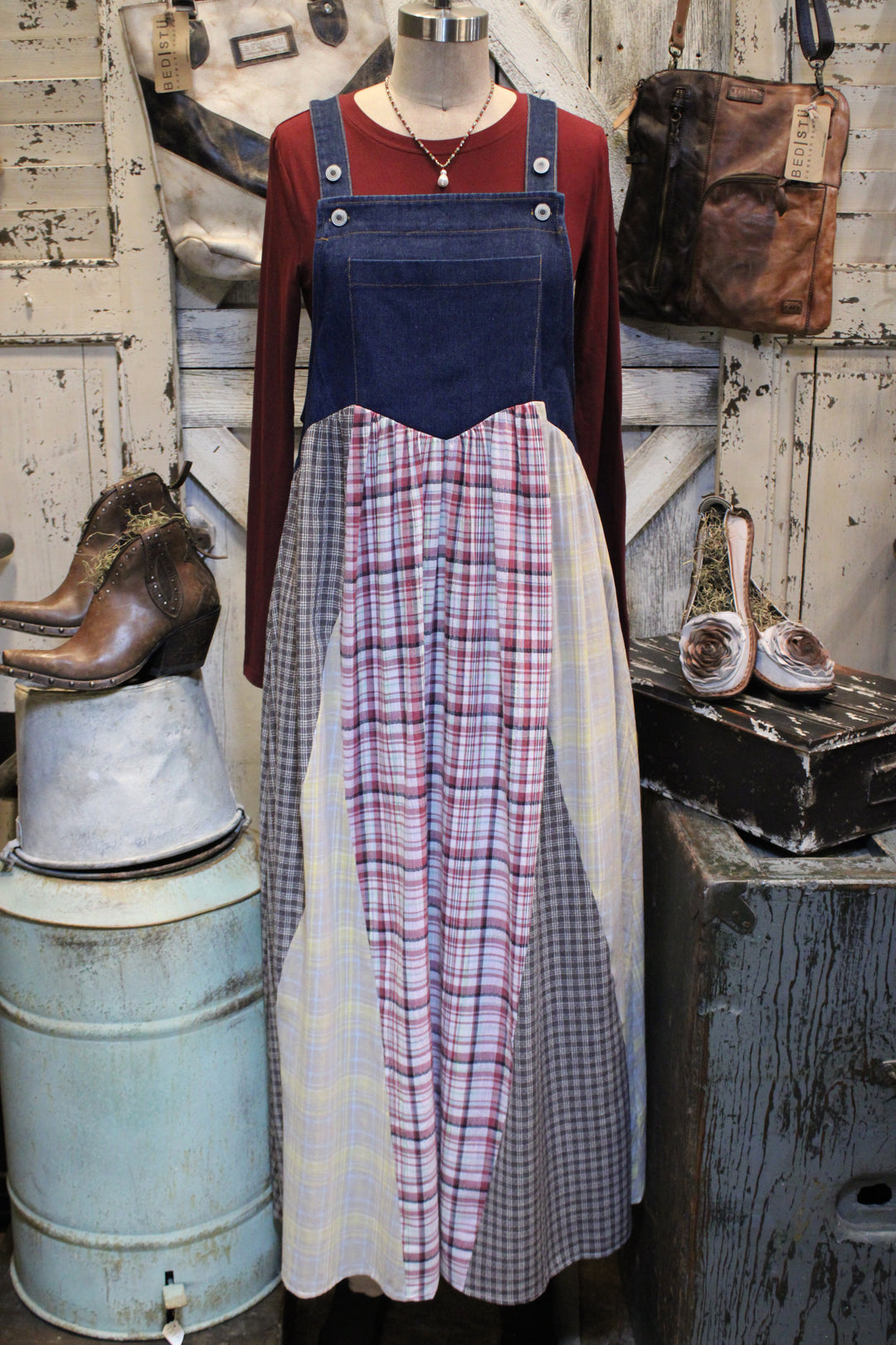 Prairie Patch Overalls Dress