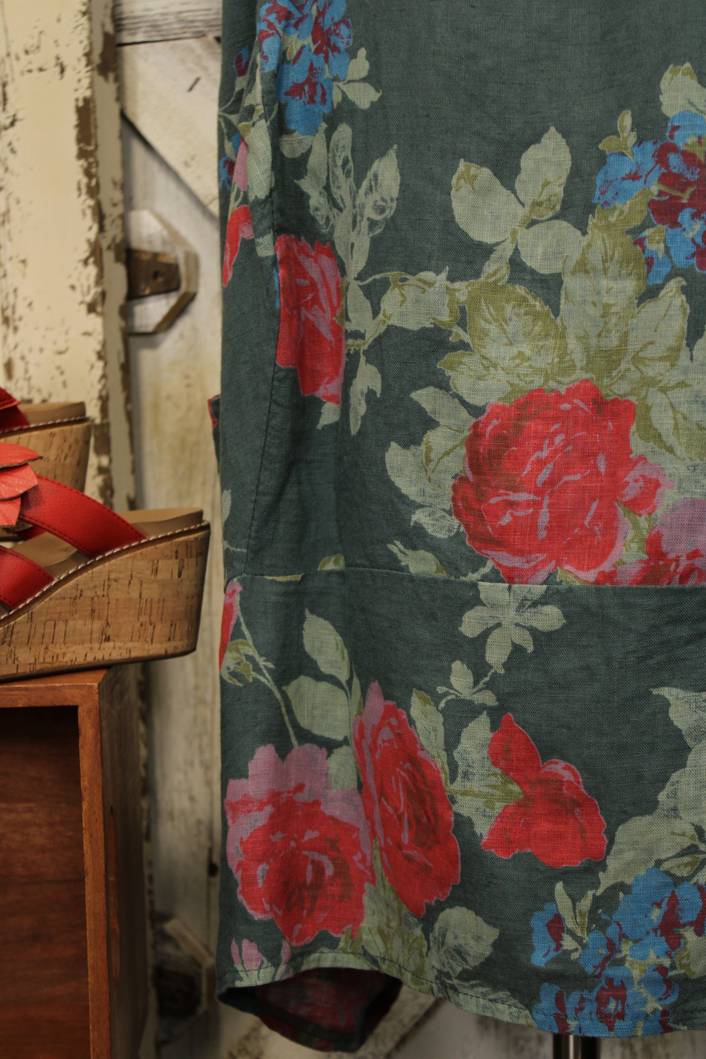 Tuscan Garden Linen Dress