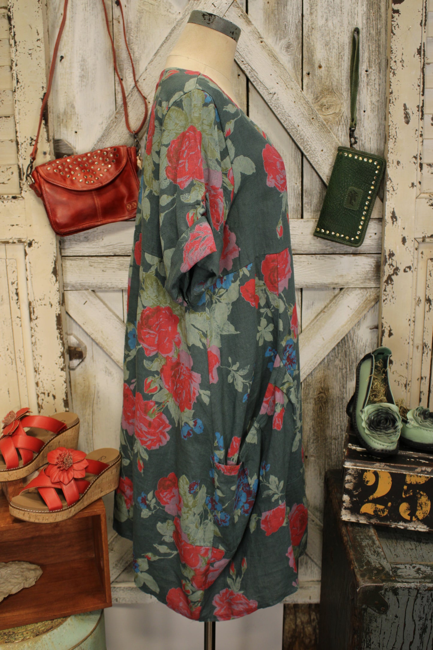 Tuscan Garden Linen Dress