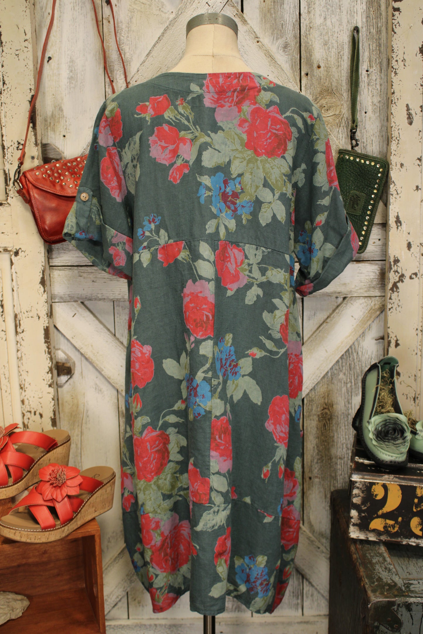 Tuscan Garden Linen Dress