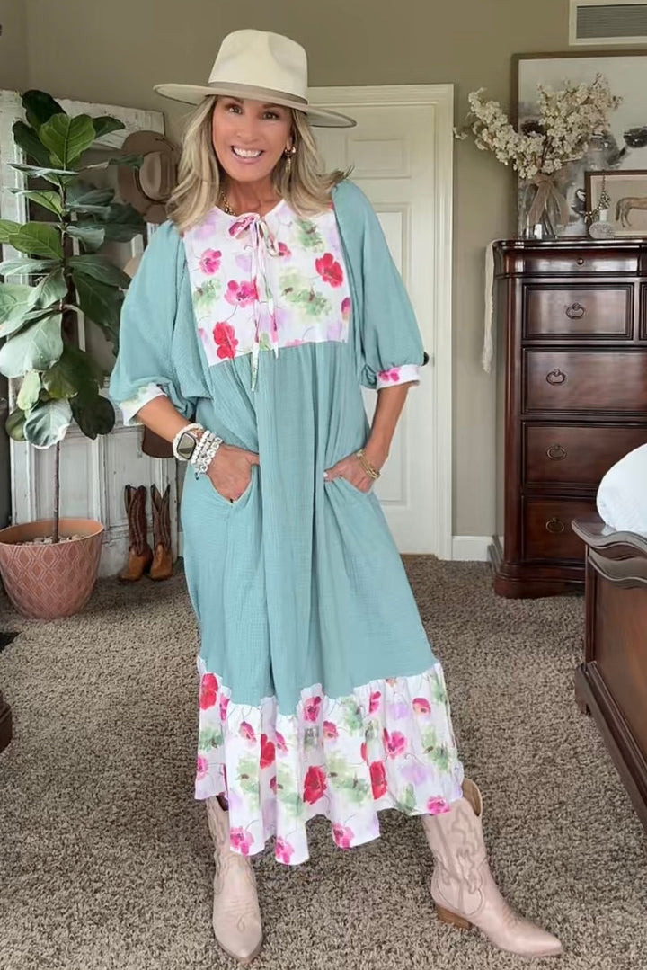 Petal Pop Sage Dress