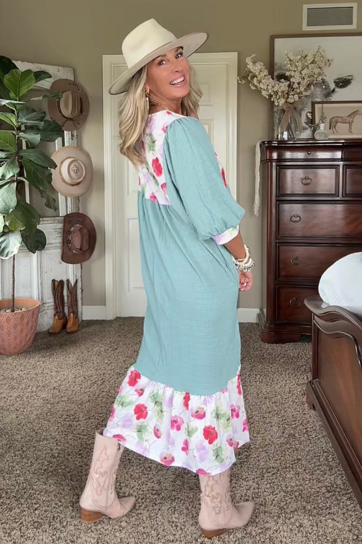 Petal Pop Sage Dress