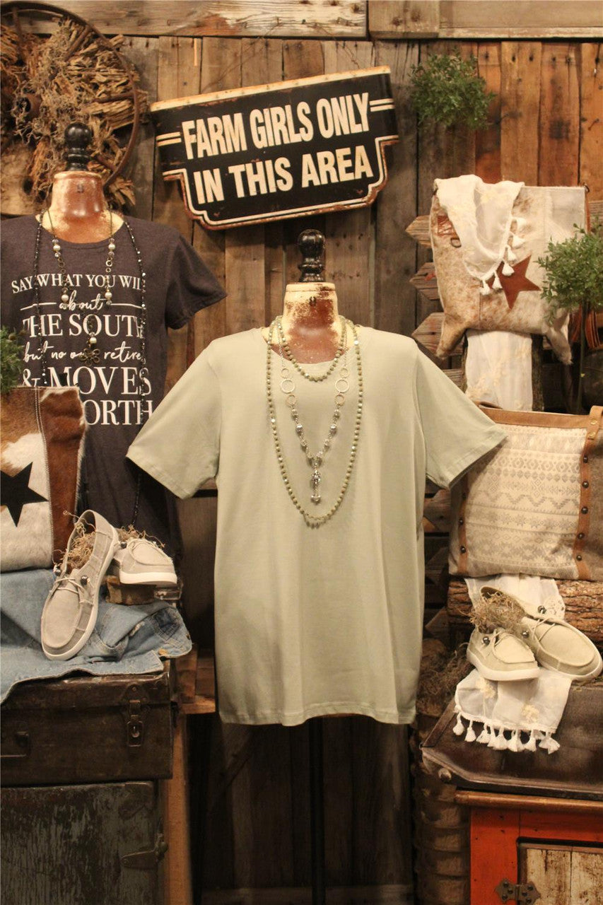 Women's Light Green Layering Basic Tee