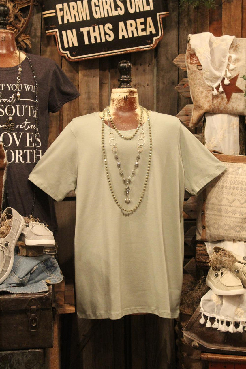 Women's Light Green Layering Basic Tee