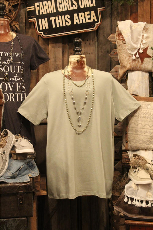 Women's Light Green Layering Basic Tee