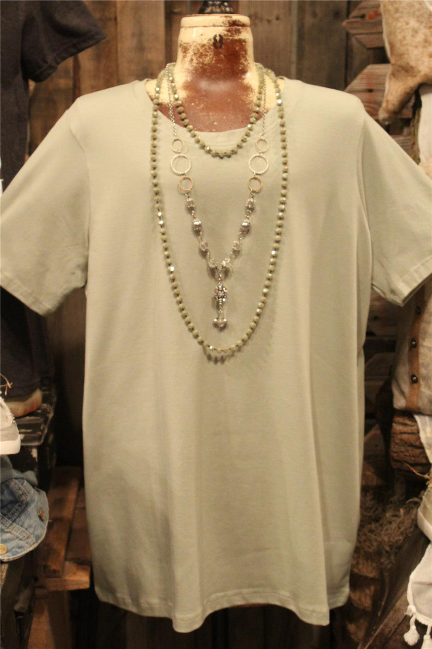 Women's Light Green Layering Basic Tee