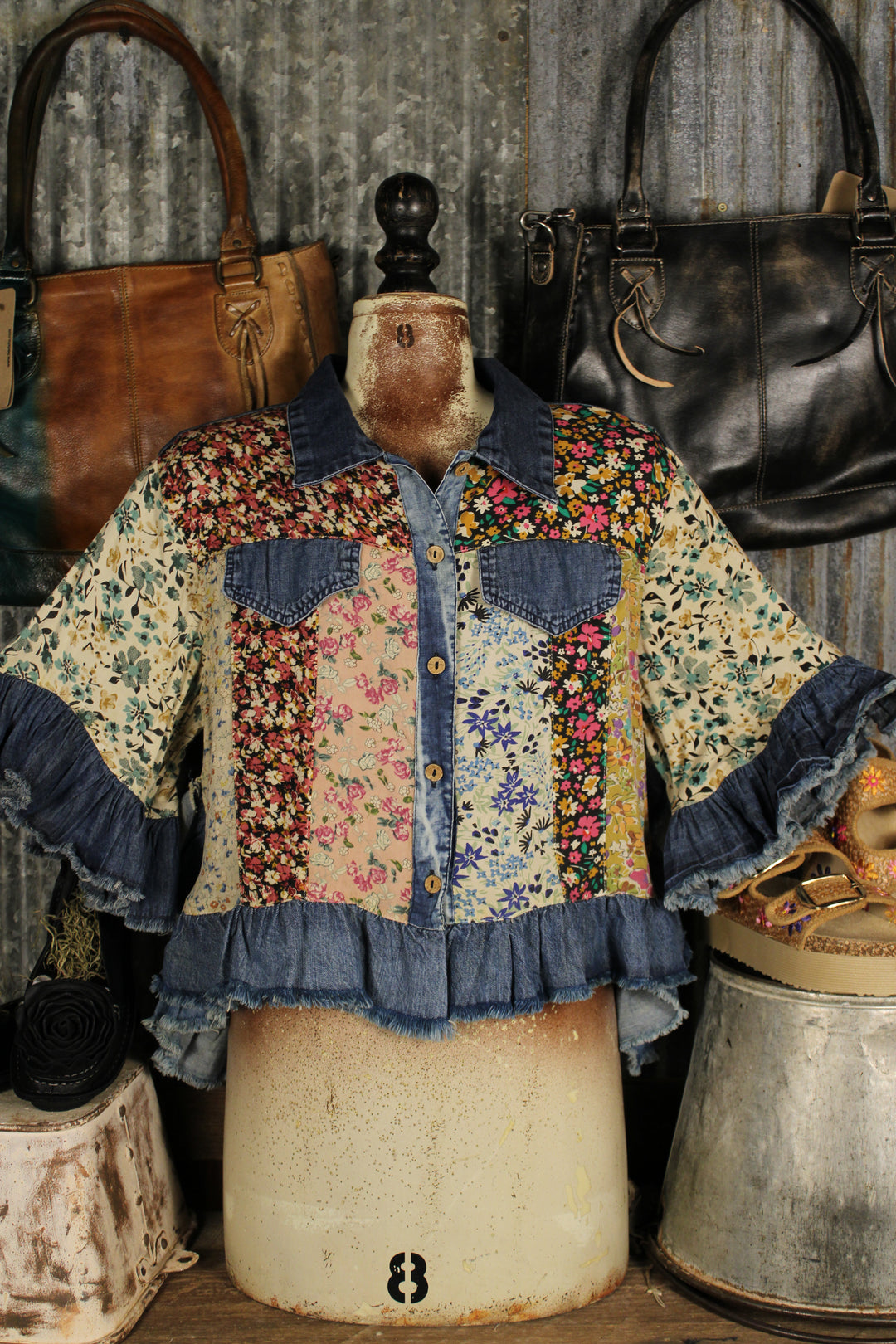 Sweetwater Ruffle Latte Blouse