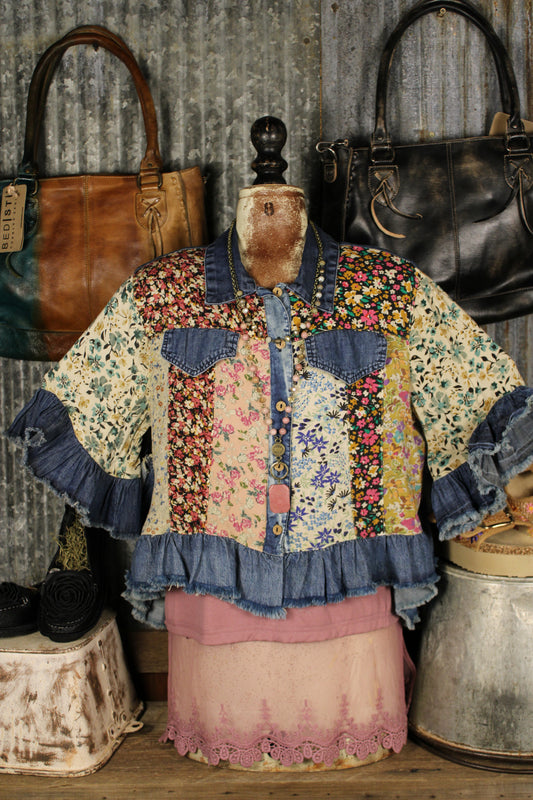 Sweetwater Ruffle Latte Blouse