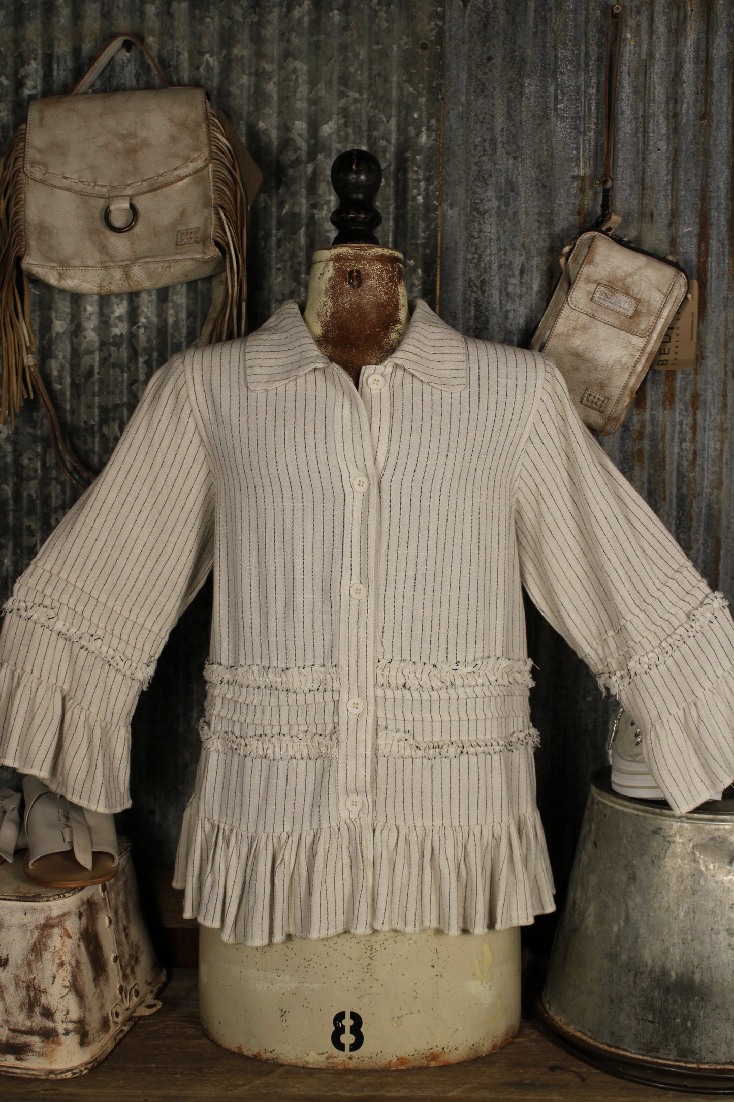 Keepsake Stripe Ruffle Top