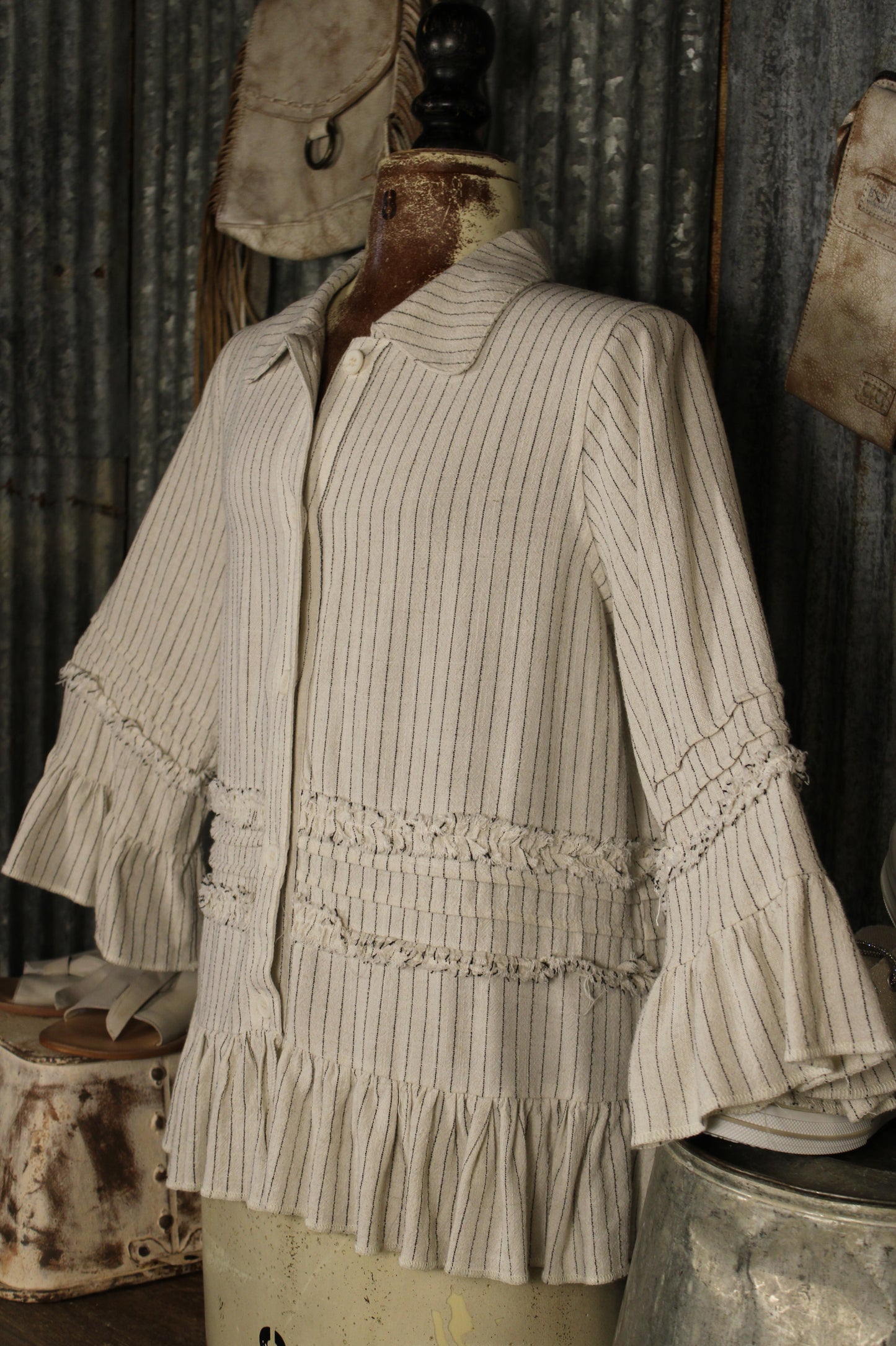 Keepsake Stripe Ruffle Top