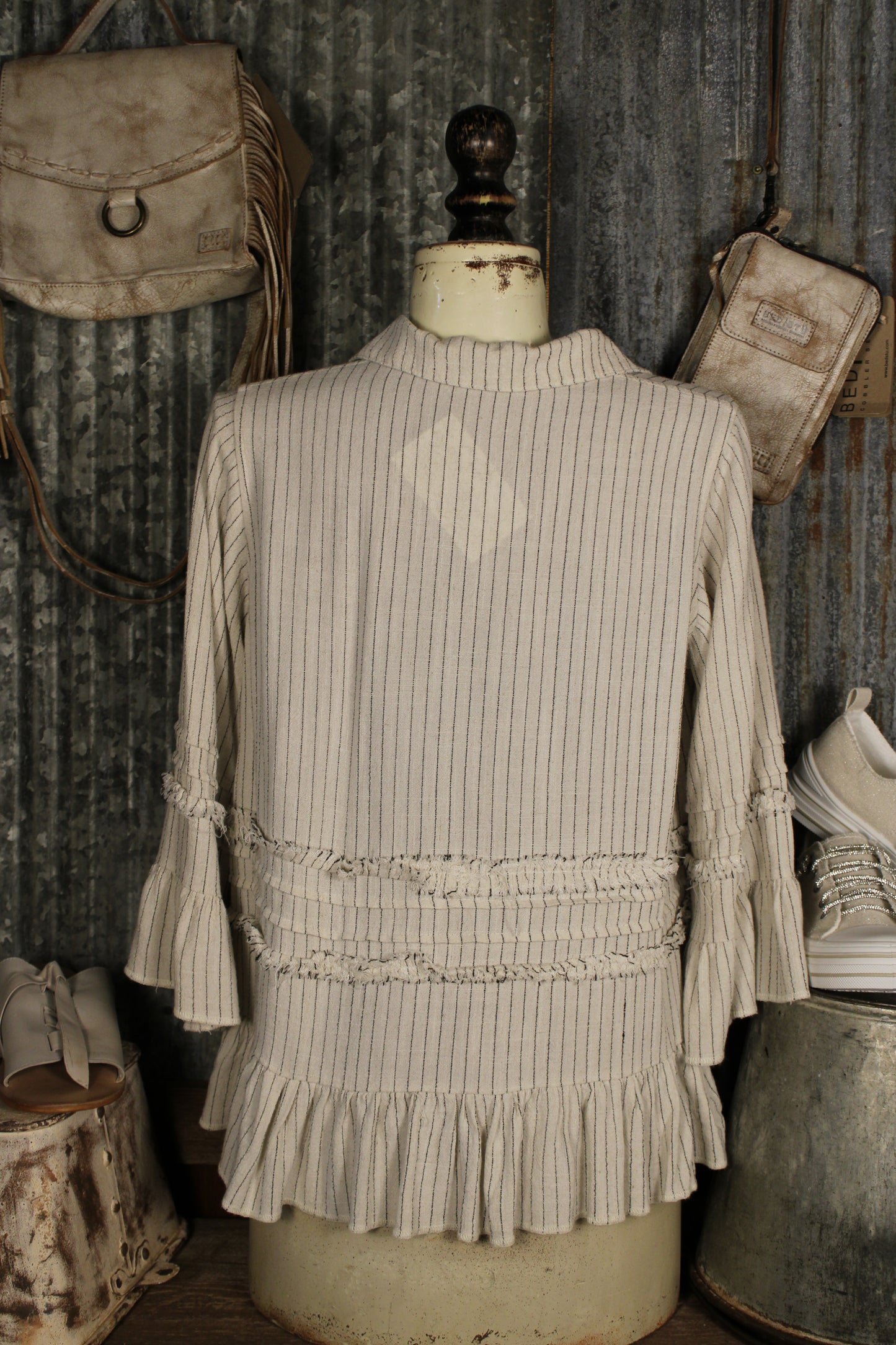 Keepsake Stripe Ruffle Top