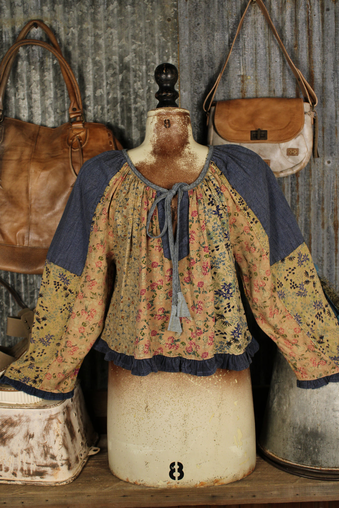 Whimsical Wildflower Latte Blouse