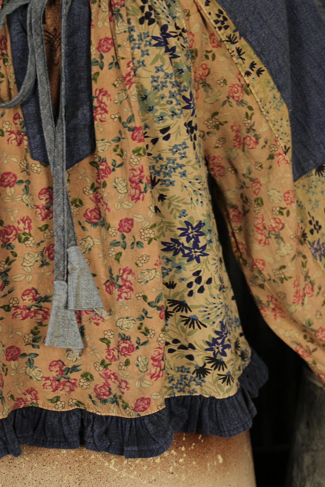 Whimsical Wildflower Latte Blouse