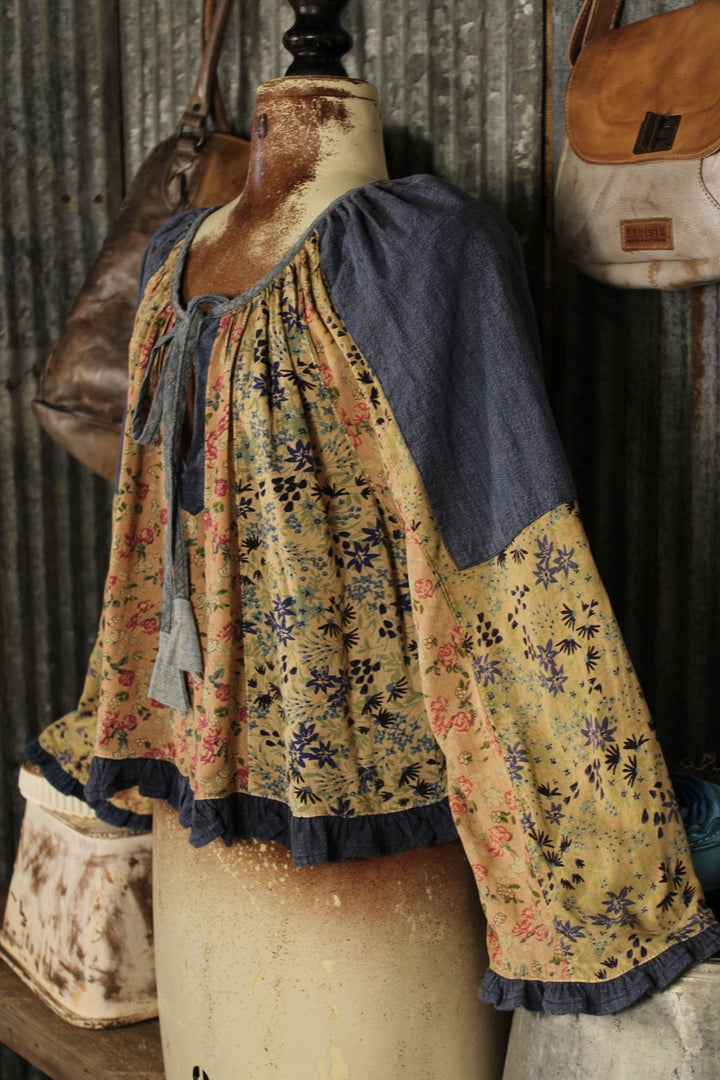 Whimsical Wildflower Latte Blouse