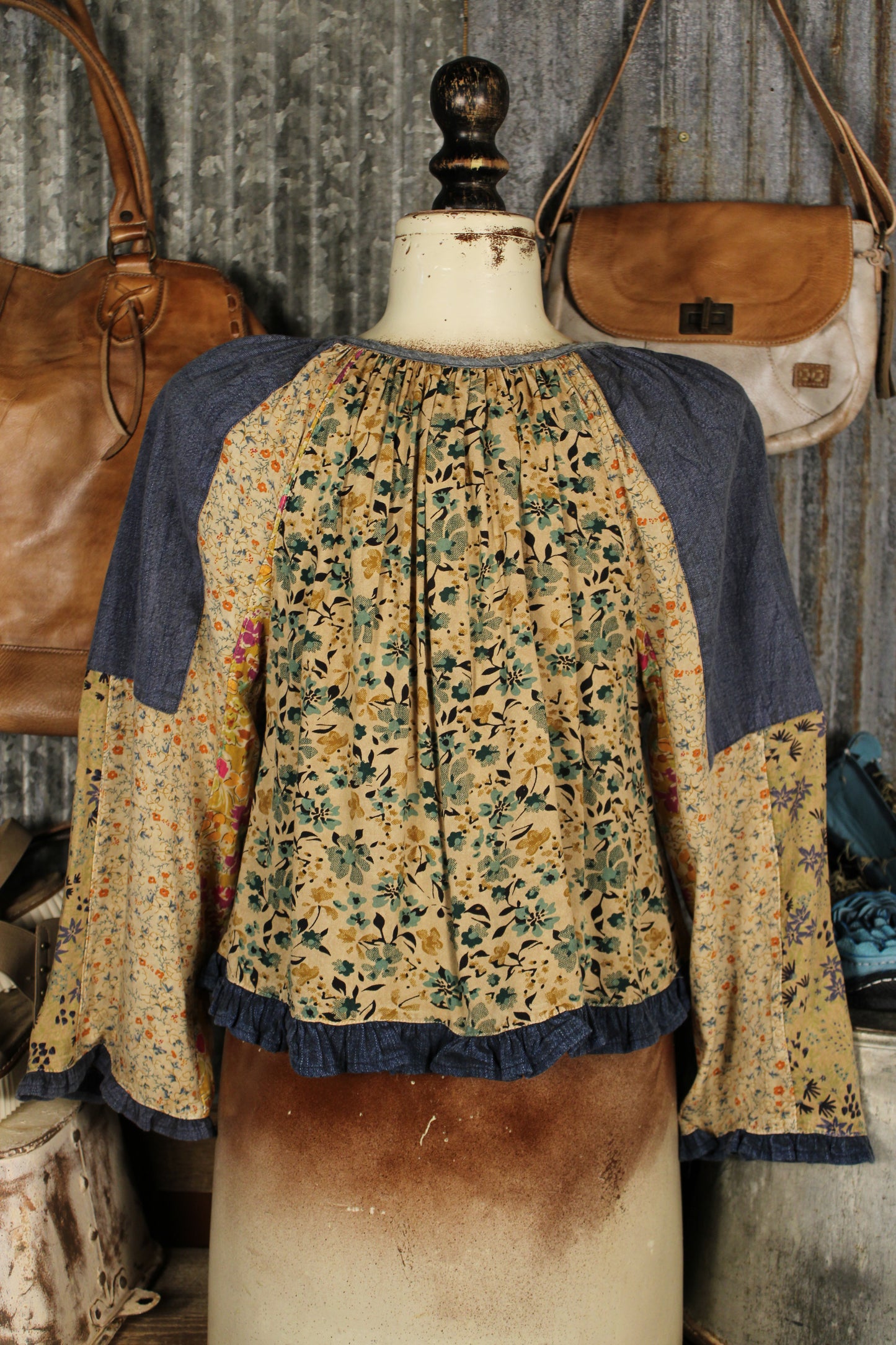 Whimsical Wildflower Latte Blouse