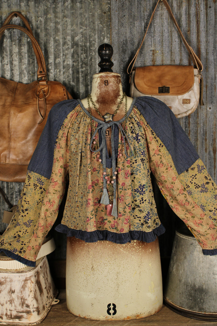 Whimsical Wildflower Latte Blouse