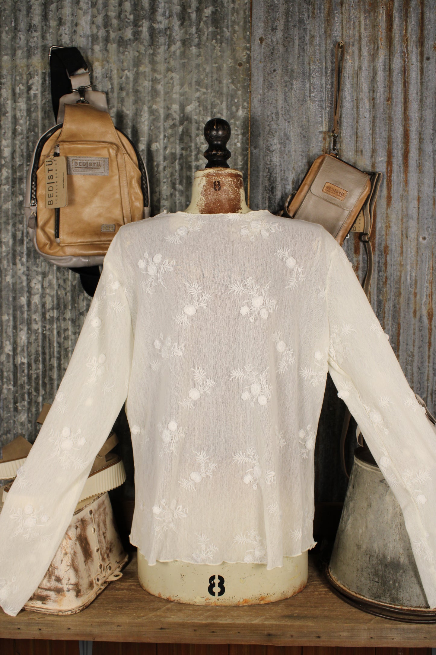 Lovely Cream Mesh Top