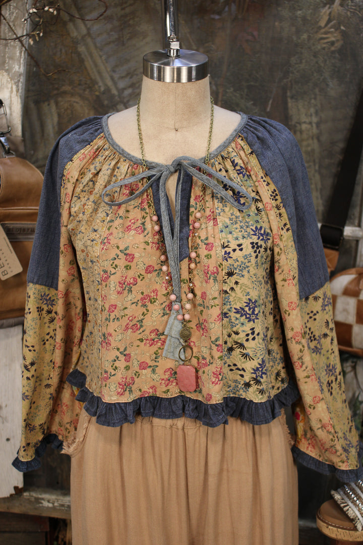 Whimsical Wildflower Latte Blouse