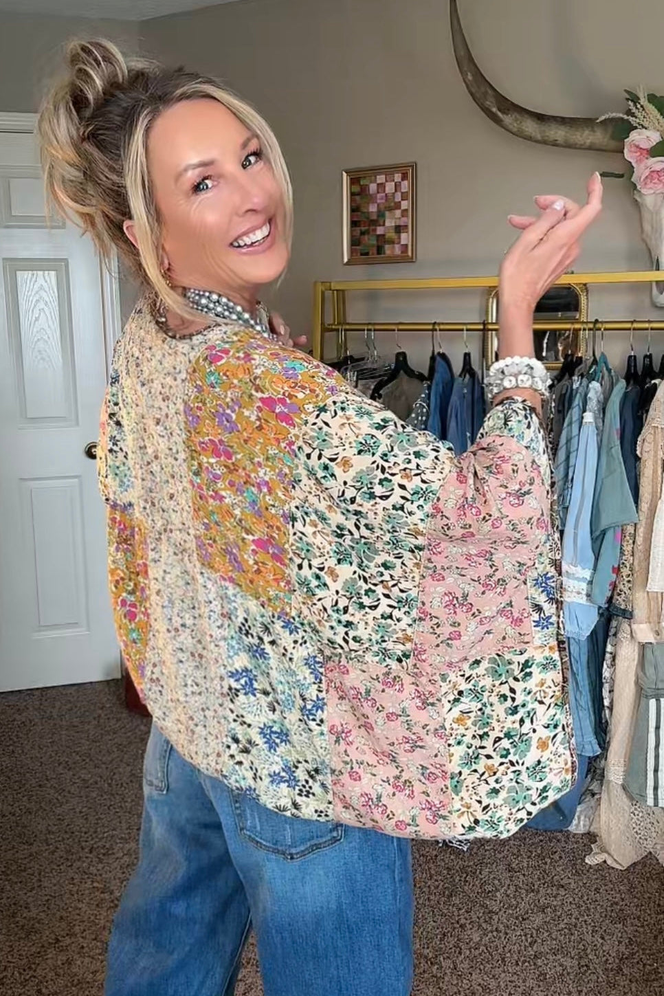 Flowy Floral Bolero